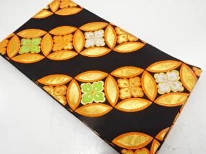 アンティーク　花七宝模様織り出し子供帯（材料）